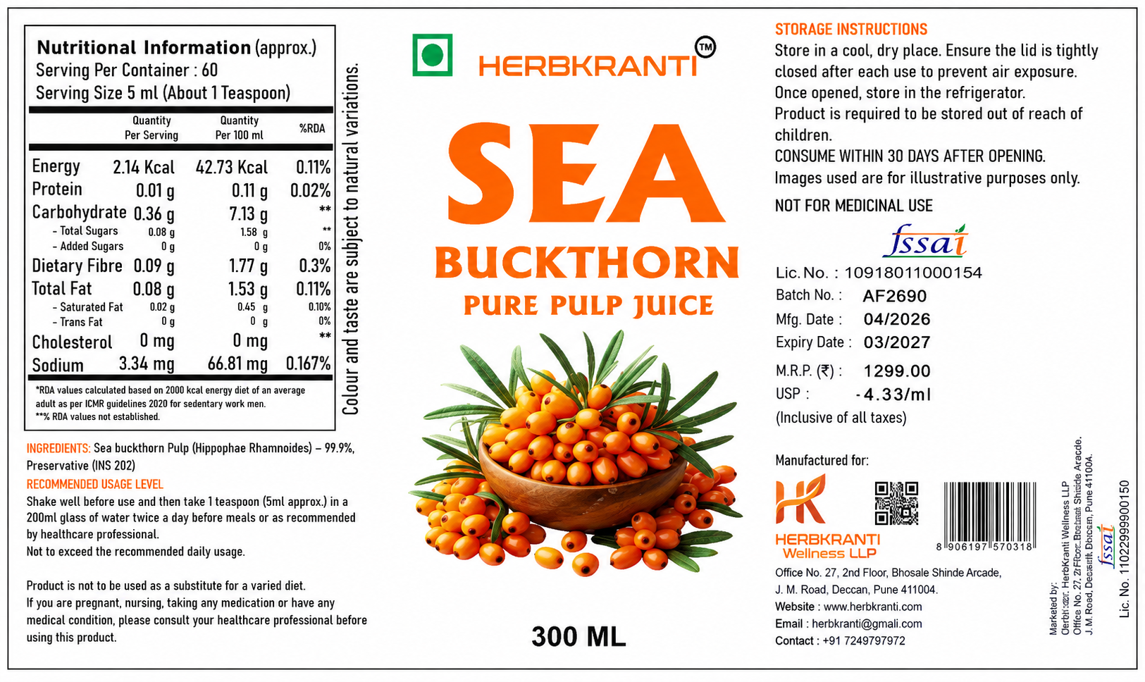 Sea Buckthorn Pure Pulp